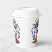 Niedlicher Fall Ghost Happy Halloween Paper Cup Pappbecher (Rechts)