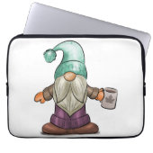 Niedlicher Fall Gnome mit Kaffee-Tasse Laptopschutzhülle (Vorderseite)