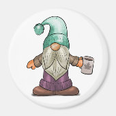 Niedlicher Fall Gnome mit Kaffee-Tasse Magnet (Vorne)