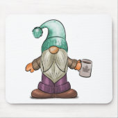 Niedlicher Fall Gnome mit Kaffee-Tasse Mousepad (Vorne)