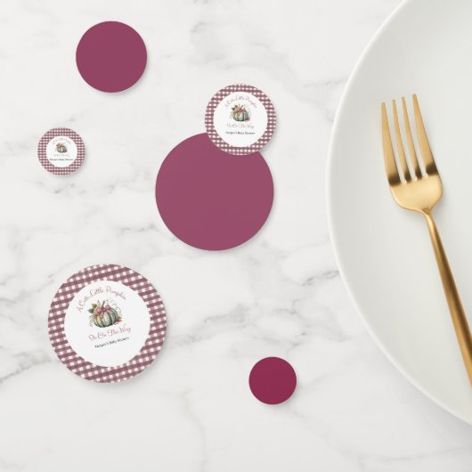 Niedlicher Fall Green & Plum Pumpkin Themed Baby D Konfetti (Gruppe)