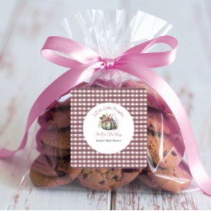 Niedlicher Fall Green & Plum Pumpkin Themed Baby D Quadratischer Aufkleber