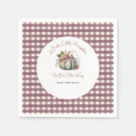 Niedlicher Fall Green & Plum Pumpkin Themed Baby D Serviette