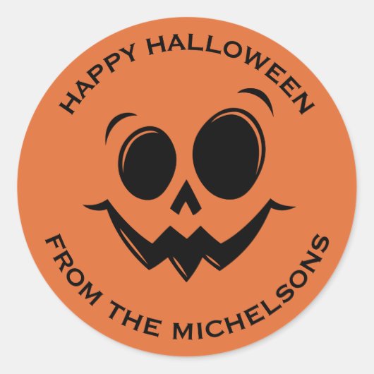 Niedlicher Fall Halloween Kürbislaterne Pumpkin Fa Runder Aufkleber (Vorderseite)