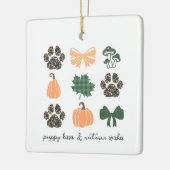 Niedlicher Fall Hund Foto Keramik Ornament (Links)