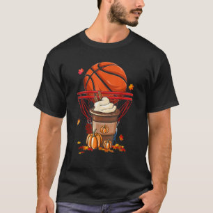 Niedlicher Fall Kaffee Pumpkin Gewürz Latte Basket T-Shirt