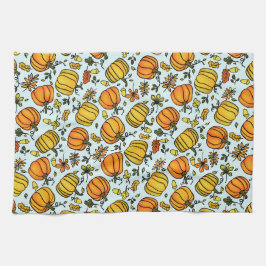 Niedlicher Fall Kürbis boarder Happy Thanksgiving Geschirrtuch