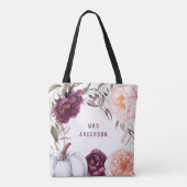 niedlicher Fall lila rosa florale elegant personal Tasche (Rückseite)