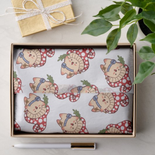 Niedlicher Fall Mushroom Forager Seidenpapier (Geschenk)