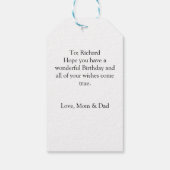 Niedlicher Fall Owl & Eichhörnchen Junge Geburtsta Geschenkanhänger (Rückseite)