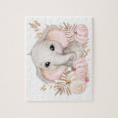 Niedlicher Fall Pink Elephant und Kürbiskins Puzzle (Vertikal)