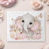 Niedlicher Fall Pink Elephant und Kürbiskins Puzzle