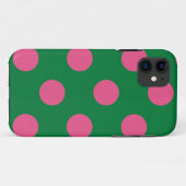Niedlicher Fall Polka Dot Green & Pink Case-Mate iPhone Hülle (Rückseite (Horizontal))