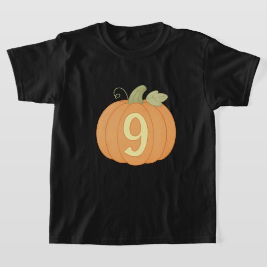 Niedlicher Fall Pumpkin 9. Geburtstag | Halloween- T-Shirt (Ablage )