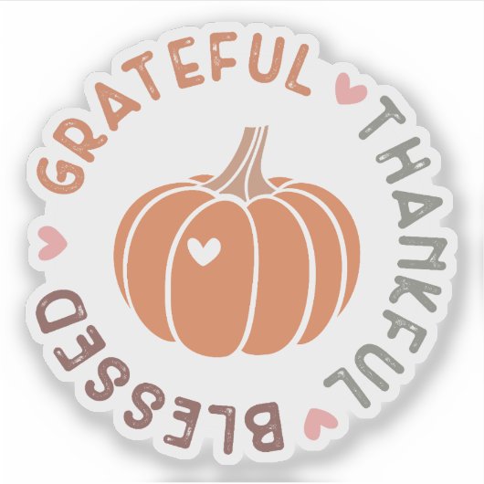 Niedlicher Fall Pumpkin dankbar Dankbares gesegnet Aufkleber (Vorderseite)