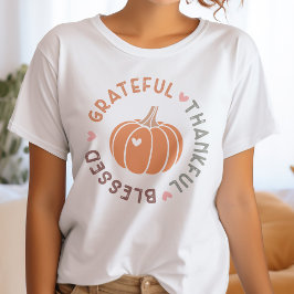 Niedlicher Fall Pumpkin dankbar Dankbares gesegnet Tri-Blend Shirt