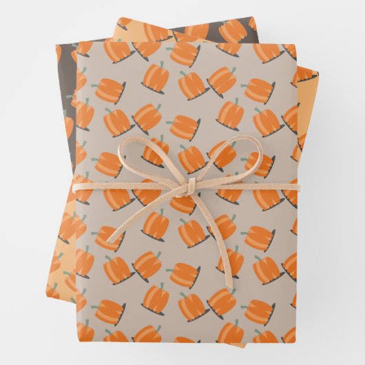 Niedlicher Fall Pumpkin Fallmuster Geschenkpapier Set (Beispiel)