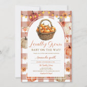 Niedlicher Fall Pumpkin Grown Market Baby Dusche Einladung (Vorderseite)