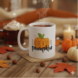 Niedlicher Fall Pumpkin I Liebe Sie Sprichwort Kaffeetasse