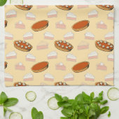 Niedlicher Fall Pumpkin Pies Pattern glückliches E Geschirrtuch (Gefaltet)