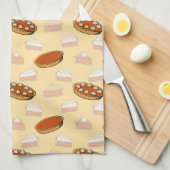 Niedlicher Fall Pumpkin Pies Pattern glückliches E Geschirrtuch (Viertel Falte)