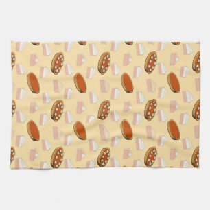 Niedlicher Fall Pumpkin Pies Pattern glückliches E Geschirrtuch