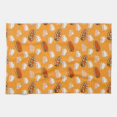 Niedlicher Fall Pumpkin Pies Pattern glückliches E Geschirrtuch (Horizontal)