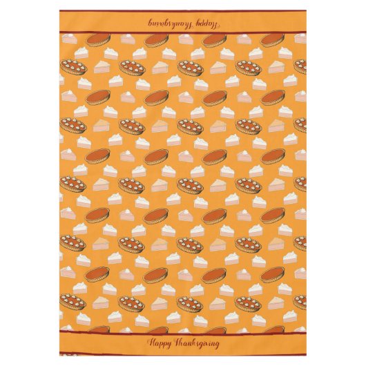 Niedlicher Fall Pumpkin Pies Pattern glückliches E Tischdecke (Vorderseite)