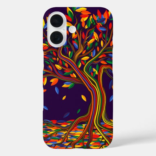 Niedlicher Fall Regenbogenbaum Lila Herbst Ernteda Case-Mate iPhone Hülle (Rückseite)