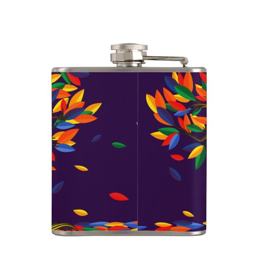 Niedlicher Fall Regenbogenbaum Lila Herbst Ernteda Flachmann (Rückseite)