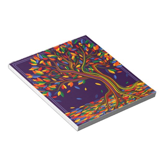 Niedlicher Fall Regenbogenbaum Lila Herbst Ernteda Notizblock (angewinkelt)