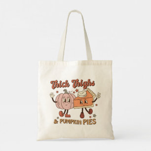 Niedlicher Fall Retro dicker Oberschenkel und Kürb Tragetasche