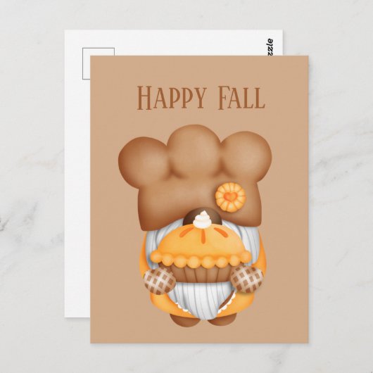 niedlicher Fall Saisonale Backkuchen Gnome fügen T Postkarte (Vorne/Hinten)