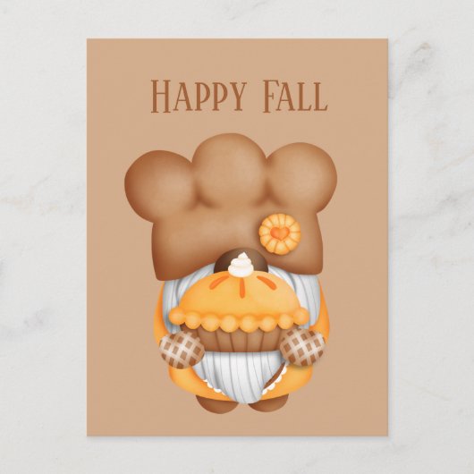 niedlicher Fall Saisonale Backkuchen Gnome fügen T Postkarte (Vorderseite)