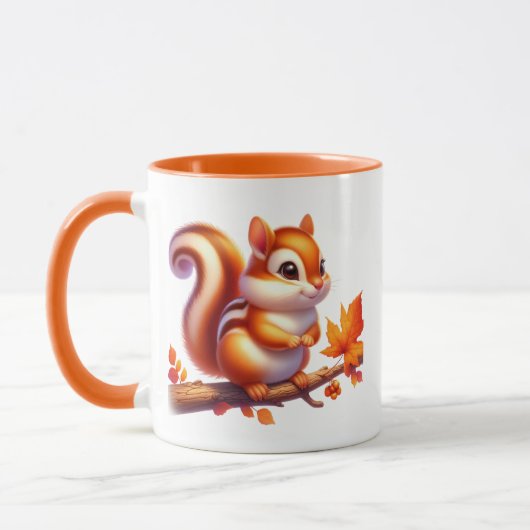 Niedlicher Fall Saisonale Eichhörnchen hinzufügen Tasse (Links)