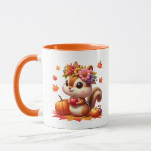 Niedlicher Fall Saisonale Eichhörnchen hinzufügen Tasse