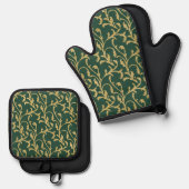 Niedlicher Fall Saisonale Küche Ofenhandschuh & Topflappen-Set (Vorderseite/Rückseite)