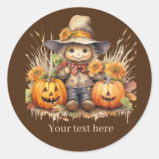 Niedlicher Fall Saisonskatastrophe Hinzufügen von  Runder Aufkleber (Vorderseite)