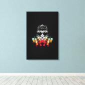 Niedlicher Fall Spider mit Dewdrop Hat Leinwanddruck (Insitu (Holzboden))