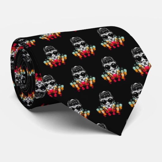 Niedlicher Fall Spider mit Dewdrop Hat Muster Krawatte (Gerollt)