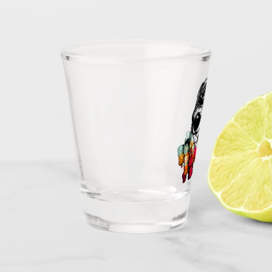 Niedlicher Fall Spider mit Dewdrop Hat Schnapsglas (Links)