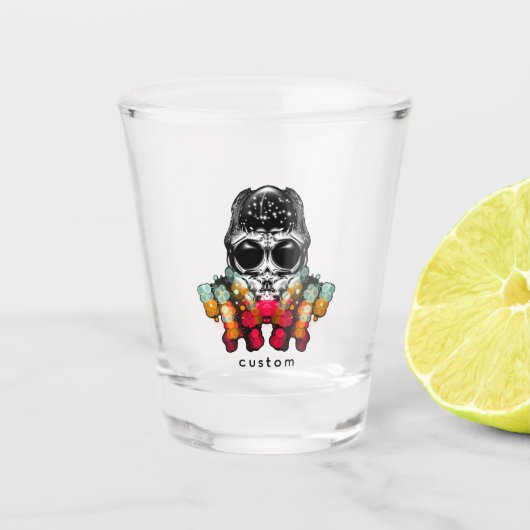 Niedlicher Fall Spider mit Dewdrop Hat Schnapsglas (Vorderseite)