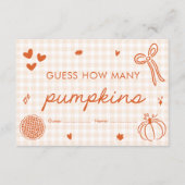 Niedlicher Fall Süsse Pie Guess Wie viele Pumpkins Begleitkarte (Vorderseite)