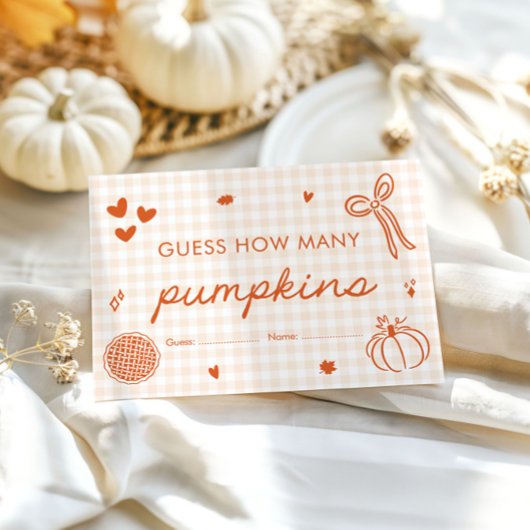 Niedlicher Fall Süsse Pie Guess Wie viele Pumpkins Begleitkarte