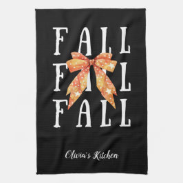 Niedlicher Fall Theme Custom Black Personalisiert Geschirrtuch
