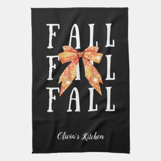 Niedlicher Fall Theme Custom Black Personalisiert Geschirrtuch