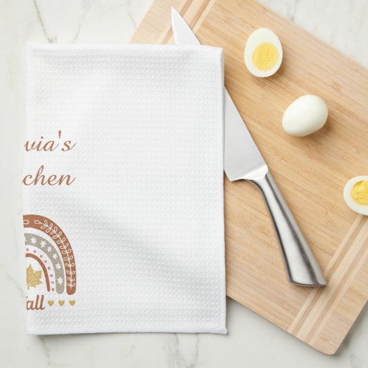 Niedlicher Fall Theme Custom White Personalisiert Geschirrtuch (Viertel Falte)