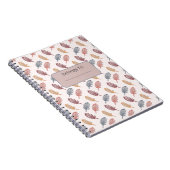 Niedlicher Fall Themed Modern Pastel Feathtern Mus Notizblock (Rechte Seite)