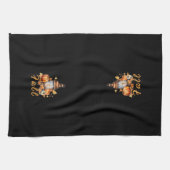 Niedlicher Fall Themed Pumpkin Simple Black Geschirrtuch (Horizontal)
