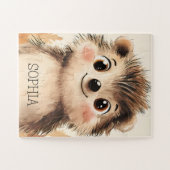 Niedlicher Fall Tierischer Igel Personalisiert Nam Puzzle (Horizontal)
